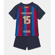 Barcelona Andreas Christensen #15 Hemmaställ Barn 2022-23 Korta ärmar (+ Korta byxor)
